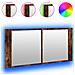 Armadietto A Specchio Con Led Rovere Fumo 100x12x45 Cm - Foto miniatura 2