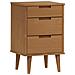 Comodino Marrone Molde 40x35x65 Cm In Legno Massello Di Pino - Foto miniatura 2