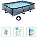 Piscina Fuori Terra - Rettangolo - 300x200x65 Cm - Grigio - Include Accessori Coordinati Cb73 - Foto miniatura 1