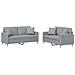 Set Divani 2 pz con Cuscini Grigio Chiaro in Tessuto - Foto miniatura 1