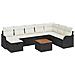 Set di Divani da Giardino di 9 Pezzi con Cuscini Nero Polyrattan, Divano da Giardino per 2 Persone con Ripostiglio e Cuscini Nero Polyrattan - Foto miniatura 1