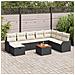 Set di Divani da Giardino di 9 Pezzi con Cuscini Nero Polyrattan, Divano da Giardino per 2 Persone con Ripostiglio e Cuscini Nero Polyrattan - Foto miniatura 2