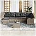 Set divano da giardino con cuscini  8 Pezzi Grigio Polyrattan, Divano da giardino con cuscini  2 posti Grigio chiaro Polyrattan - Foto miniatura 3
