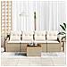 Set Divano Giardino 5 Pezzi con Cuscini Beige Polyrattan Acacia - Foto miniatura 3