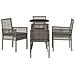 Set da Pranzo da Giardino 5 Pezzi Grigio Polyrattan - Foto miniatura 7
