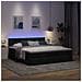 Struttura Letto Pouf con Materassi Nero 200x200 cm in Tessuto - Foto miniatura 3