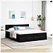 Struttura Letto Pouf con Materassi Nero 200x200 cm in Tessuto - Foto miniatura 4
