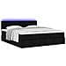 Struttura Letto Pouf con Materassi Nero 200x200 cm in Tessuto - Foto miniatura 6