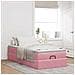Struttura Letto Pouf con Materasso Rosa 100x200 cm Velluto - Foto miniatura 3