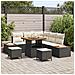 Set Divano da Giardino con cuscino 8 pcs Nero Poly Rattan - Foto miniatura 2
