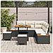 Set Divano da Giardino con cuscino 8 pcs Nero Poly Rattan - Foto miniatura 3
