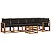 Set di divani da esterno con cuscino 7 pcs Naturale e Nero - Foto miniatura 1