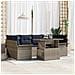 Set Divano da Giardino con cuscino 7 pcs Grigio polyrattan - Foto miniatura 2