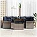 Set Divano da Giardino con cuscino 7 pcs Grigio polyrattan - Foto miniatura 3