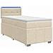 Letto box spring con materasso Crema 80 x 200 cm Tessuto - Foto miniatura 1