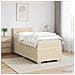 Letto box spring con materasso Crema 80 x 200 cm Tessuto - Foto miniatura 2