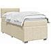 Letto box spring con materasso Crema 80 x 200 cm Tessuto - Foto miniatura 3