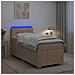 Letto box spring con materasso Crema 80 x 200 cm Tessuto - Foto miniatura 4
