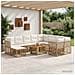 Set Divano da Giardino 11 pz Naturale e Bianco Crema polyrattan - Foto miniatura 4