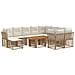 Set Divano da Giardino 11 pz Naturale e Bianco Crema polyrattan - Foto miniatura 1