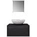 Set Mobili da Bagno con Lavabo 3 pz Nero - Foto miniatura 4