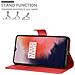 Cadorabo Custodia Compatibile Con Oneplus 7t In Rosso Carminio - Coperchio Protettiva Con Chiusura Magnetica, Funzione Stand E Tasca Per Le Carte - Foto miniatura 3
