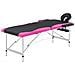 Lettino Da Massaggio A 2 Sezioni In Alluminio Nero E Rosa - Foto miniatura 1