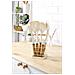 Nordic Nordic Set Di 6 Utensili Da Cucina Nylon + Portautensili, Manici Effetto Legno Bianco - Foto miniatura 3