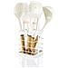 Nordic Nordic Set Di 6 Utensili Da Cucina Nylon + Portautensili, Manici Effetto Legno Bianco - Foto miniatura 1