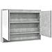 Armadietto A Specchio Per Bagno 80x15x60 Cm Mdf Grigio Cemento - Foto miniatura 2