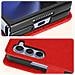 Cover Per Samsung Z Fold5 Portacarte E Linguetta Magnetica Chesterfield Rossa - Foto miniatura 2