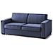 Divano Fisso Sole, Divano A 2 Posti Large, 100% Made In Italy, Sofà Soggiorno In Tessuto, Con Braccioli Slim, Cm 180x95h90, Blu - Foto miniatura 2