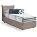 Letto Singolo Marianna, Letto Contenitore Con Rivestimento In Ecopelle, 100% Made In Italy, Apertura Laterale, Con Materasso Cm 80x190 Incluso, Tortora - Foto miniatura 1
