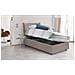 Letto Singolo Marianna, Letto Contenitore Con Rivestimento In Ecopelle, 100% Made In Italy, Apertura Laterale, Con Materasso Cm 80x190 Incluso, Tortora - Foto miniatura 4