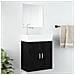 Set Mobili Da Bagno 2 Pz Nero In Legno Multistrato - Foto miniatura 1