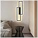 Applique Led Luce Bianca Calda Naturale Lampada Da Parete Rettangolare 32 W Nero - Foto miniatura 2