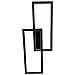 Applique Led Luce Bianca Calda Naturale Lampada Da Parete Rettangolare 32 W Nero - Foto miniatura 5