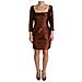 Abito Tubino Marrone Metallizzato Maniche Lunghe Collo Quadrato - I... - Foto miniatura 1