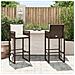 Sgabelli da Bar con Cuscini 2 pz Marroni in Polyrattan - Foto miniatura 2