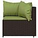 Divani Angolari da Giardino con Cuscini 2pz Polyrattan Marrone - Foto miniatura 4