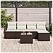 Set di divani da giardino  con cuscini grigi in rattan sintetico, Divano da giardino 2 posti  con cuscini in rattan sintetico marrone - Foto miniatura 3