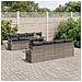 Set Divano da Giardino  9 Pezzi con Cuscini Grigio Polyrattan, Divano da Giardino  2 Posti con Cuscini Grigio Polyrattan - Foto miniatura 2