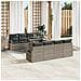 Set Divano da Giardino  9 Pezzi con Cuscini Grigio Polyrattan, Divano da Giardino  2 Posti con Cuscini Grigio Polyrattan - Foto miniatura 3