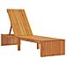 Lettino Prendisole 200x55x30 cm in Legno Massello di Acacia - Foto miniatura 1