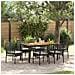 Set da pranzo da giardino 7 pezzi con cuscini neri in polyrattan - Foto miniatura 2