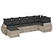 Set Divani da Giardino 7pz con Cuscini Grigio Chiaro Polyrattan - Foto miniatura 1