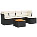 Set Divano da Giardino 6 pz con Cuscini Nero in Polyrattan - Foto miniatura 1