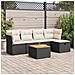 Set Divano da Giardino 6 pz con Cuscini Nero in Polyrattan - Foto miniatura 2
