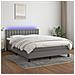 Letto a Molle Materasso e LED Grigio Scuro 140x200cm in Tessuto - Foto miniatura 2