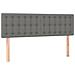 Letto a Molle Materasso e LED Grigio Scuro 140x200cm in Tessuto - Foto miniatura 7